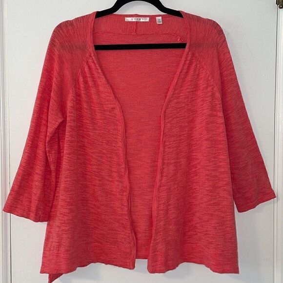 Cyrus open breathable swing cardigan coral with three quarter sleeves in Medium - Picture 1 of 8